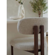 thumbnail: Giga Meubel Eetkamerstoel Noor - Stof/Staal - Beige/Walnoot (set van 2)