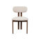 Giga Meubel Eetkamerstoel Noor - Stof/Staal - Beige/Walnoot (set van 2)