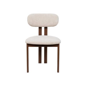 Eetkamerstoel Noor - Stof/Staal - Beige/Walnoot (set van 2)