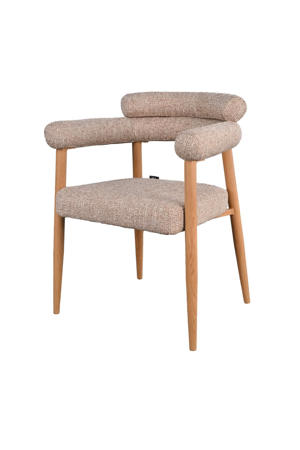 Eetkamerstoel Lidingö - Taupe/Naturel Stof - Set van 2
