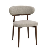 thumbnail: Giga Meubel Eetkamerstoel Milan - Beige/Walnoot Stof - Set van 2