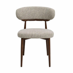 Eetkamerstoel Milan - Beige/Walnoot Stof - Set van 2 