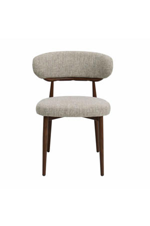 Eetkamerstoel Milan - Beige/Walnoot Stof - Set van 2 