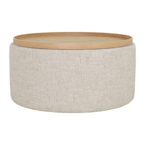 Salontafel Zara - Rond Beige/Naturel - Incl. Opbergruimte - Ø80cm