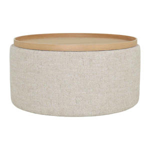 Salontafel Zara - Rond Beige/Naturel - Incl. Opbergruimte - Ø80cm