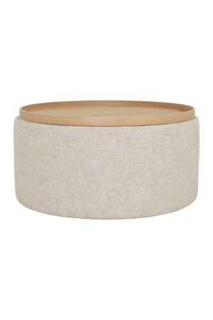Salontafel Zara - Rond Beige/Naturel - Incl. Opbergruimte - Ø80cm