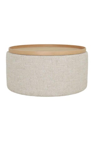 Salontafel Zara - Rond Beige/Naturel - Incl. Opbergruimte - Ø80cm