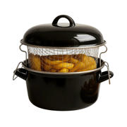 thumbnail: Cookinglife Oliebollenpan - Frituurpan - Braadpan - Emaille - met mand - ø 24 cm / 4 Liter - geëmailleerde anti-aanbaklaag