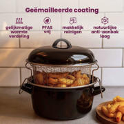 thumbnail: Cookinglife Oliebollenpan - Frituurpan - Braadpan - Emaille - met mand - ø 24 cm / 4 Liter - geëmailleerde anti-aanbaklaag