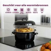 thumbnail: Cookinglife Oliebollenpan - Frituurpan - Braadpan - Emaille - met mand - ø 24 cm / 4 Liter - geëmailleerde anti-aanbaklaag