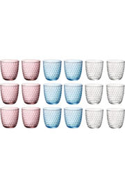 thumbnail: Bormioli Rocco Gekleurde Waterglazen 290 ml - Glazenset Slot - 18 stuks