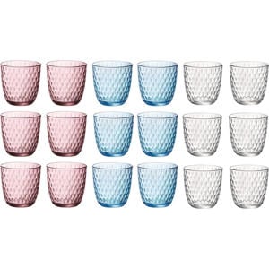 Gekleurde Waterglazen 290 ml - Glazenset Slot - 18 stuks