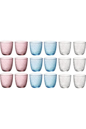 Gekleurde Waterglazen 290 ml - Glazenset Slot - 18 stuks