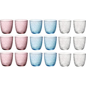 Gekleurde Waterglazen 290 ml - Glazenset Slot - 18 stuks