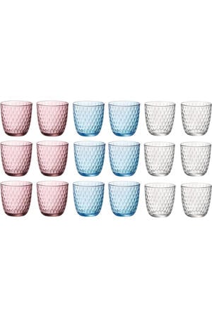 Gekleurde Waterglazen 290 ml - Glazenset Slot - 18 stuks