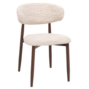 Eetkamerstoel Skara - Beige/Walnoot - Set van 2