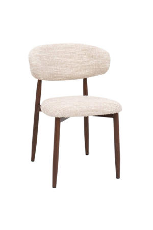 Eetkamerstoel Skara - Beige/Walnoot - Set van 2 