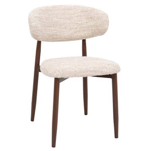 Eetkamerstoel Skara - Beige/Walnoot - Set van 2