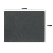 thumbnail: LIND DNA LIND DNA Placemats Hippo - Leer - Black Anthracite - 45 x 35 cm - 2 Stuks