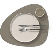thumbnail: LIND DNA LIND DNA Placemats Nupo - Leer - Flint Grey - Curved - 44 x 37 cm - 2 Stuks