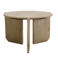 Giga Meubel Salontafel Simon Rond - Travertin/Hout - Bruin - 60x60x40cm