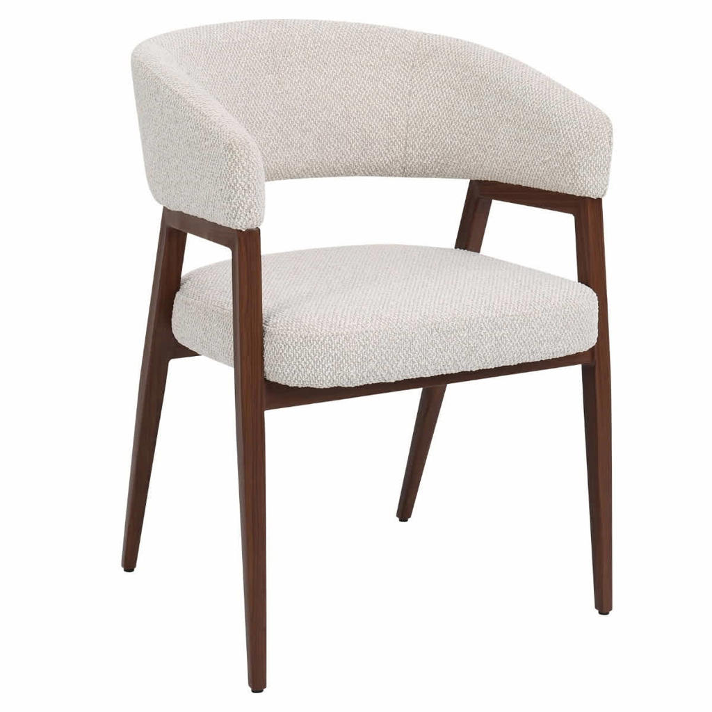 Giga Meubel Eetkamerstoel Fureso - Beige/Walnoot - Set van 2