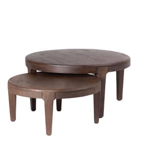 Salontafel Mio - Rond - Acaciahout - Set van 2