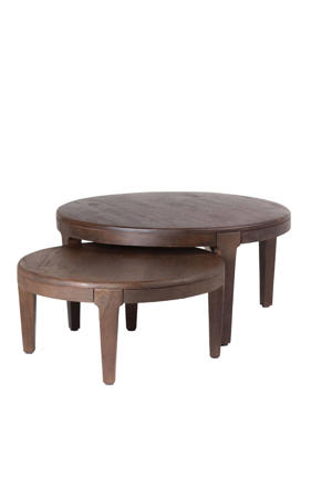 Salontafel Mio - Rond - Acaciahout - Set van 2
