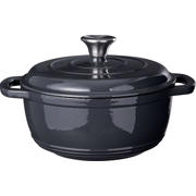 thumbnail: Cookinglife Braadpan met deksel - Heritage Cast Gietijzer - Grijs - ø 22 cm / 2.4 Liter - geëmailleerde anti-aanbaklaag