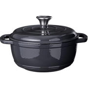 thumbnail: Cookinglife Braadpan met deksel - Heritage Cast Gietijzer - Grijs - ø 22 cm / 2.4 Liter - geëmailleerde anti-aanbaklaag