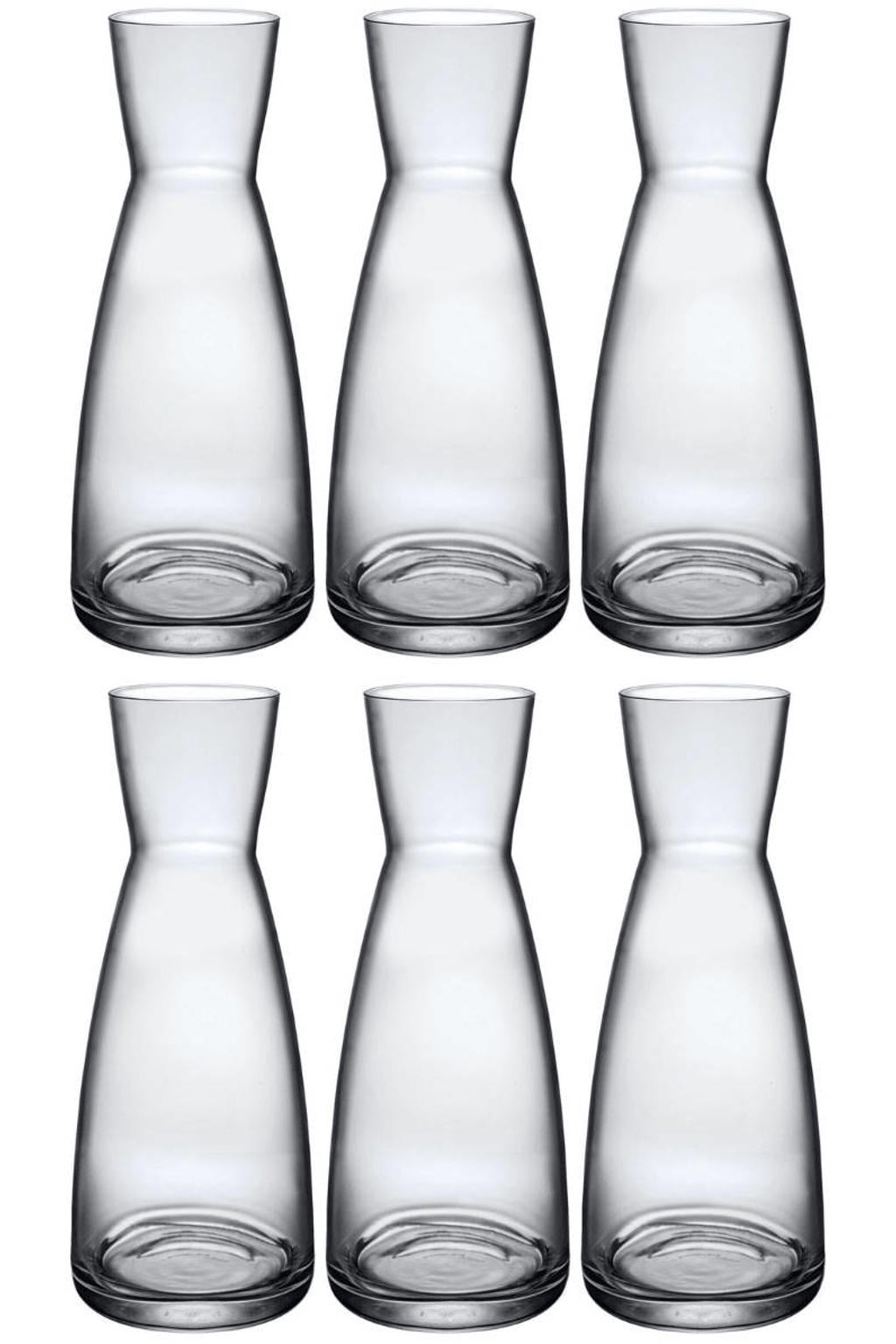 Bormioli Rocco Karaffen / Waterkaraffen Ypsilon - Transparant - 1 liter - 6 stuks