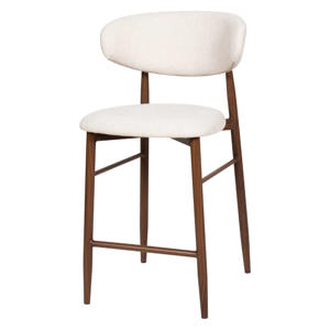 Barstoel Alexia - Beige/Walnoot (set van 2) 