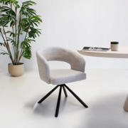 thumbnail: Giga Meubel Eetkamerstoel Elle - Greige Stof - Zithoogte 48cm - Set van 2