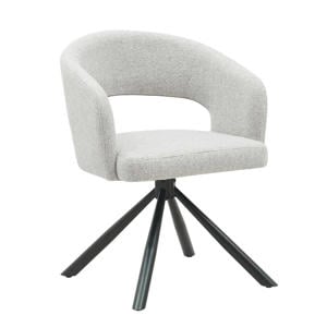 Eetkamerstoel Elle - Greige Stof - Zithoogte 48cm - Set van 2