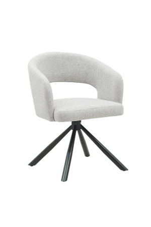 Eetkamerstoel Elle - Greige Stof - Zithoogte 48cm - Set van 2 