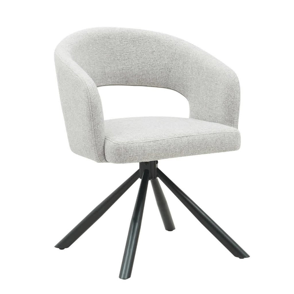 Giga Meubel Eetkamerstoel Elle - Greige Stof - Zithoogte 48cm - Set van 2
