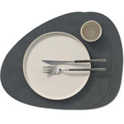 thumbnail: LIND DNA LIND DNA Placemats Nupo - Leer - Anthracite - Curved - 44 x 37 cm - 2 Stuks