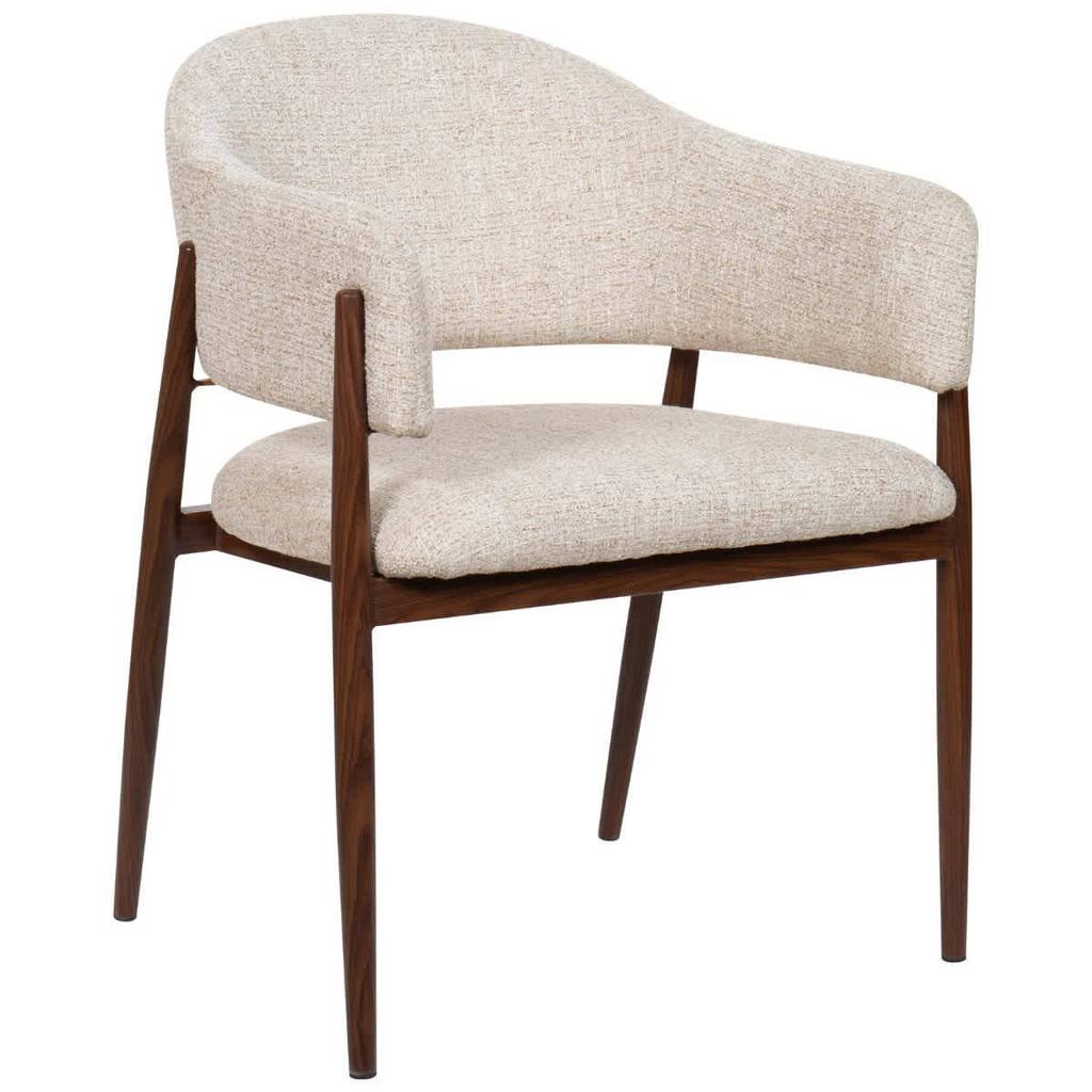 Giga Meubel Eetkamerstoel Dénia - Beige/Walnoot - Set van 2