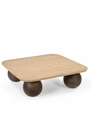 Salontafel Nori - Vierkant - Travertin - 90cm