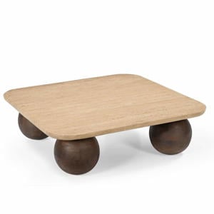 Salontafel Nori - Vierkant - Travertin - 90cm