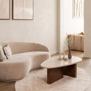 thumbnail: Giga Meubel Salontafel Ayla Organisch - Marmer/Hout - Donkerbruin - 120x70x38cm