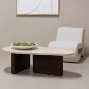 thumbnail: Giga Meubel Salontafel Ayla Organisch - Marmer/Hout - Donkerbruin - 120x70x38cm