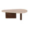 Giga Meubel Salontafel Ayla Organisch - Marmer/Hout - Donkerbruin - 120x70x38cm