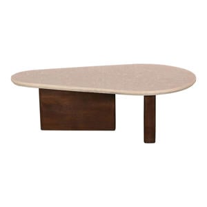 Salontafel Ayla Organisch - Marmer/Hout - Donkerbruin - 120x70x38cm