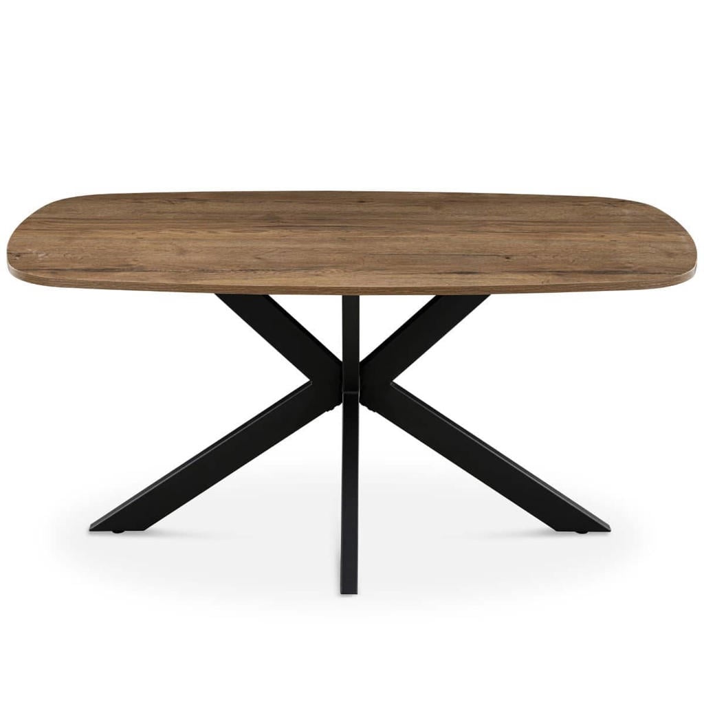 Giga Meubel Eettafel Jaimy - Deens Ovaal Donkerbruin Hout - 160x90x76cm
