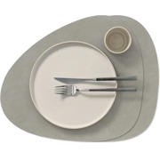 thumbnail: LIND DNA LIND DNA Placemats Nupo - Leer - Light Grey - Curved - 44 x 37 cm - 2 Stuks