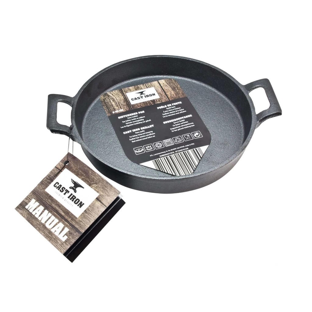 Cast Iron Koekenpan met handvaten Cast Iron - Gietijzer - ø 20 cm - zonder anti-aanbaklaag