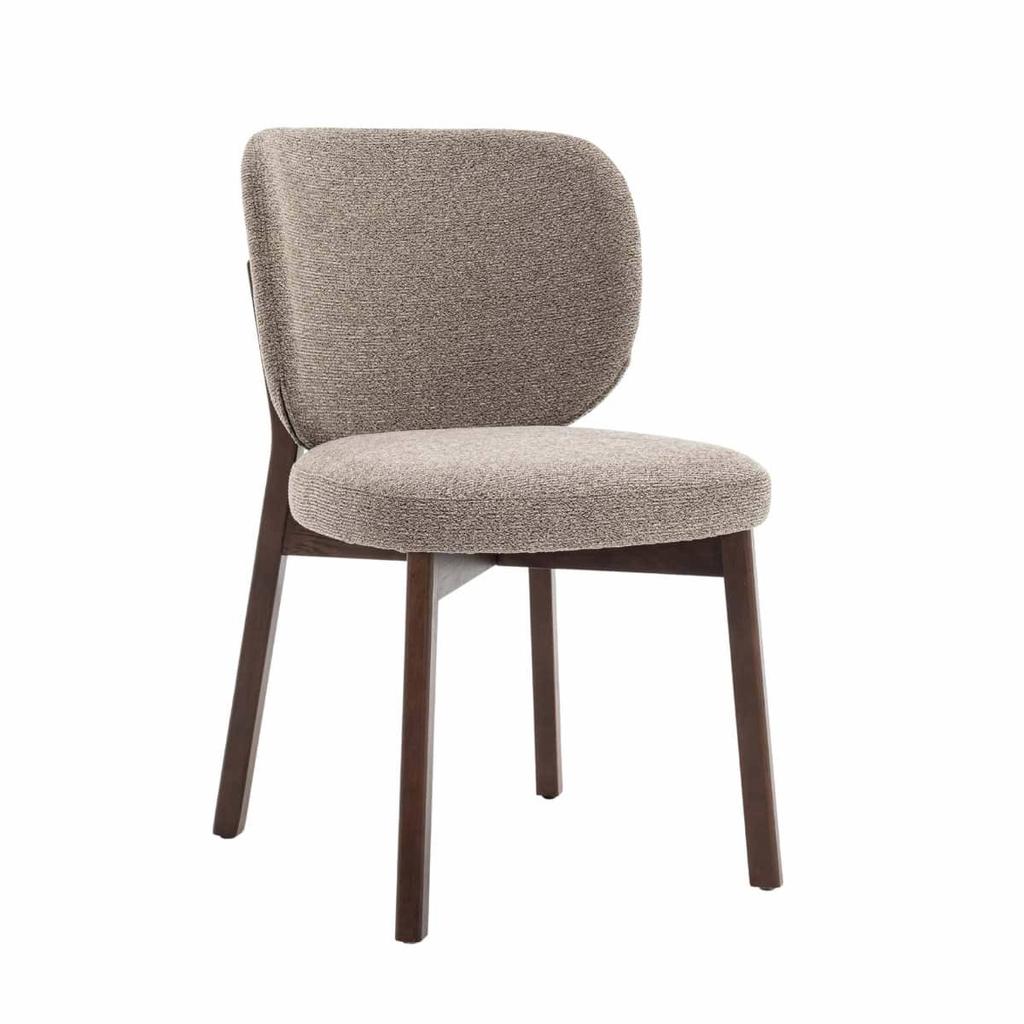 Giga Meubel Eetkamerstoel Nobu - Taupe/Walnoot Eiken - Set van 2