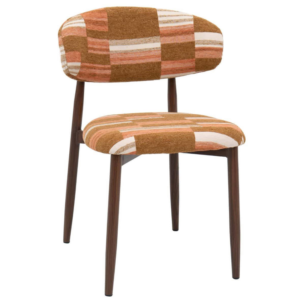 Giga Meubel Eetkamerstoel Skara - Terracotta/Walnoot - Set van 2
