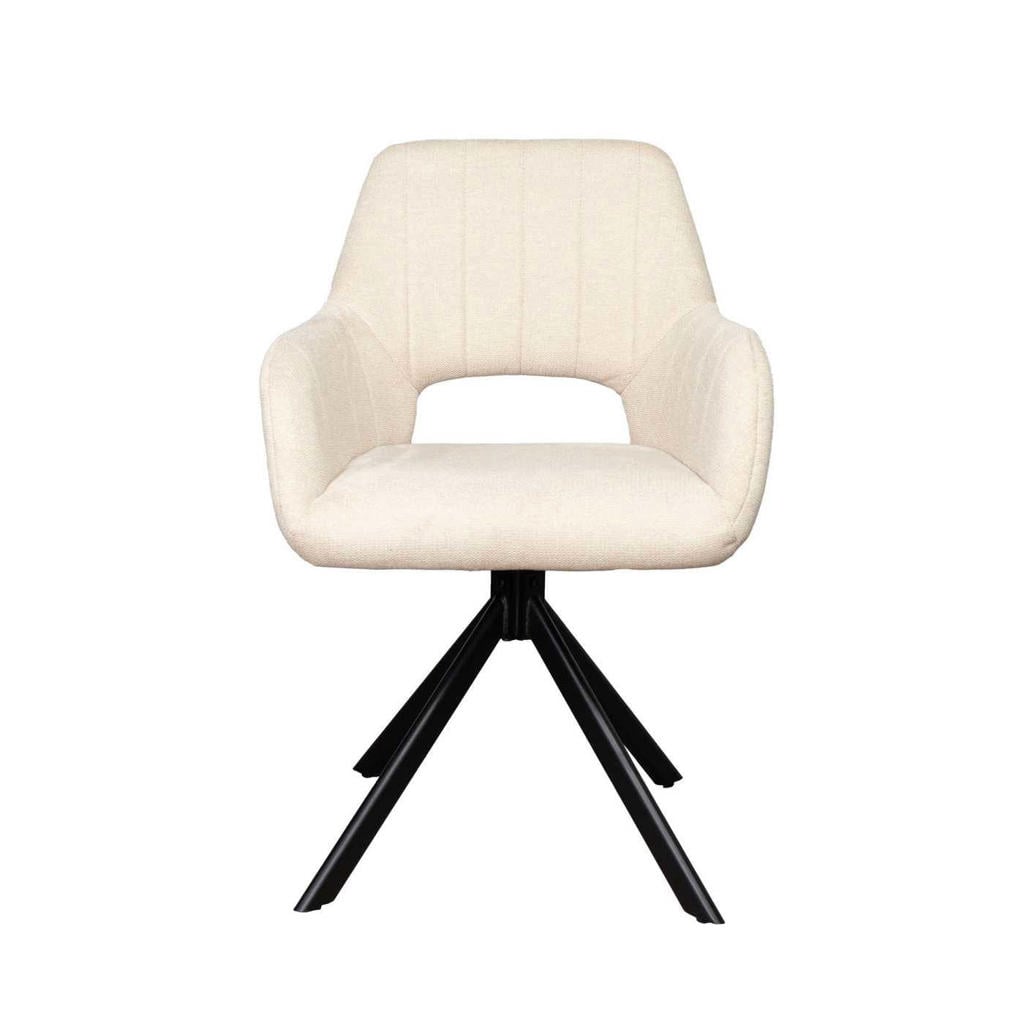 Giga Meubel Eetkamerstoel Nola - Polyester/Metaal - Beige - Set van 2
